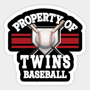 Proud Name Twins Graphic Property Vintage Baseball Sticker